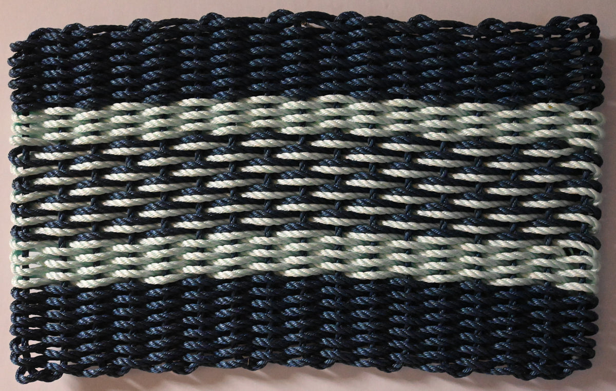 Hybrid Navy & Seafoam Rope Mat Maine Rope Mats