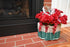 2 Stripe Small Basket with No Handles - Light Tan & Hunter Green
