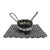 Black & Silver Double Weave Rope Mat with Black & Silver 3 Stripe Basket - Maine Rope Mats