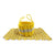 Yellow & Light Tan Double Weave Rope Mat with Yellow & Light Tan Three Stripe Basket - Maine Rope Mats