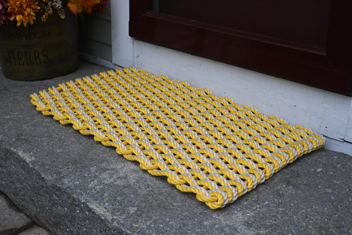 Double Weave Rope Mat - Yellow, Light Tan โ Maine Rope Mats