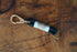 Dark Green Key Chain with White & Gold Whipping
