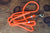 Orange Dog Leash with Orange & White Whipping - Maine Rope Mats