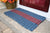 Three Stripe Rope Mat - Navy, Burgundy - Maine Rope Mats