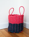 2 Stripe Maine Rope Mat Basket - Maine Rope Mats