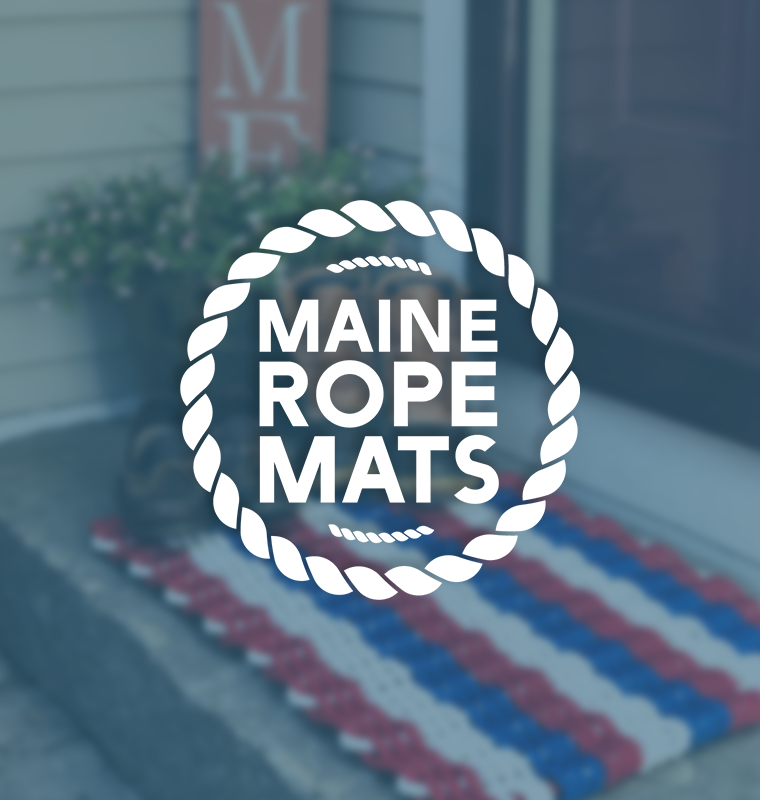 Lobster Rope Doormat, Made in Maine Rope Door Mat, Dark Tan with 2 Black  Stripes – New England Trading Co